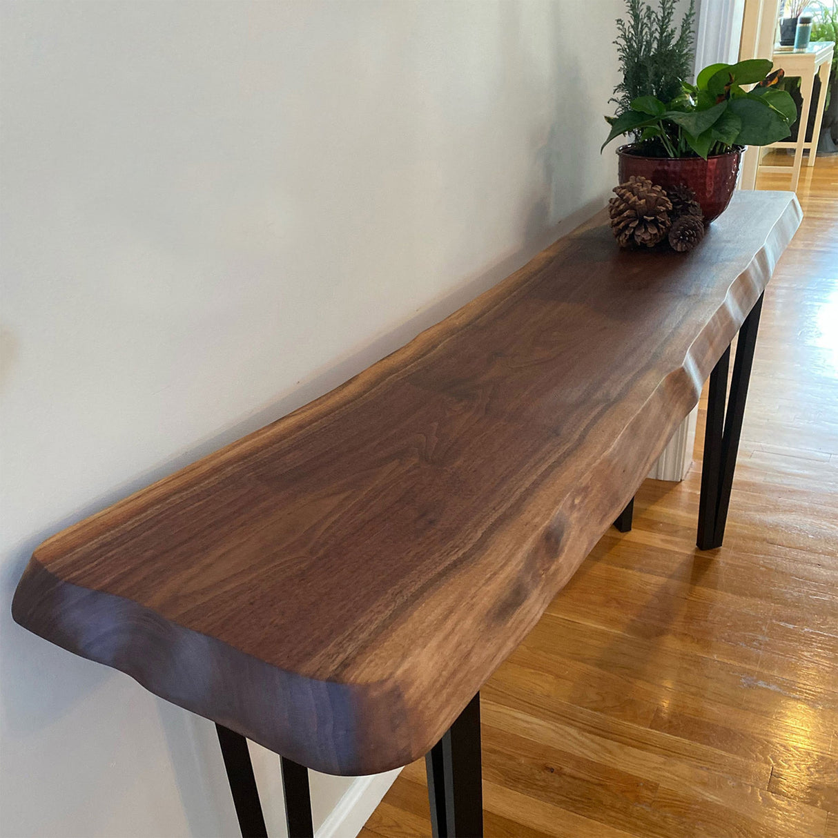 Live edge walnut side table
