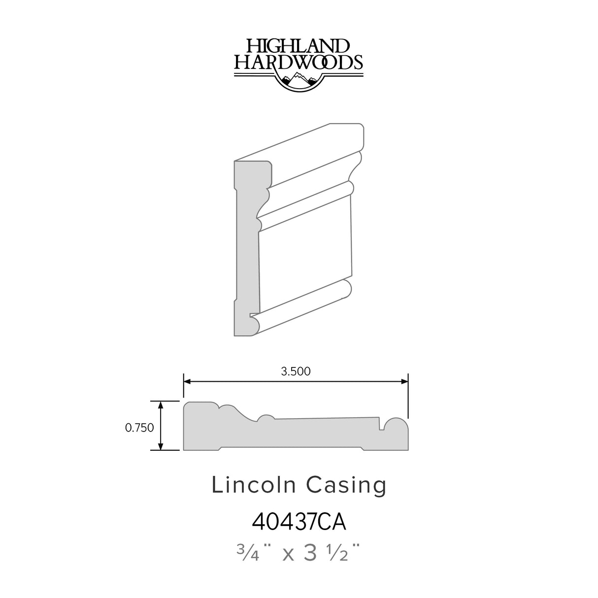 3/4" x 3-1/2" Lincoln Casing - Primed Poplar
