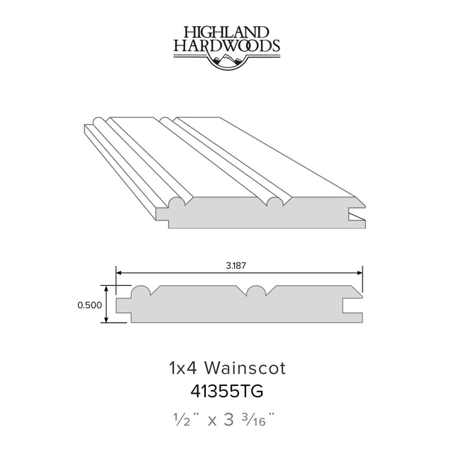 1" x 4" Primed Poplar Wainscoting profile with factory-primed white finish for interior wall paneling and decorative trim applications.