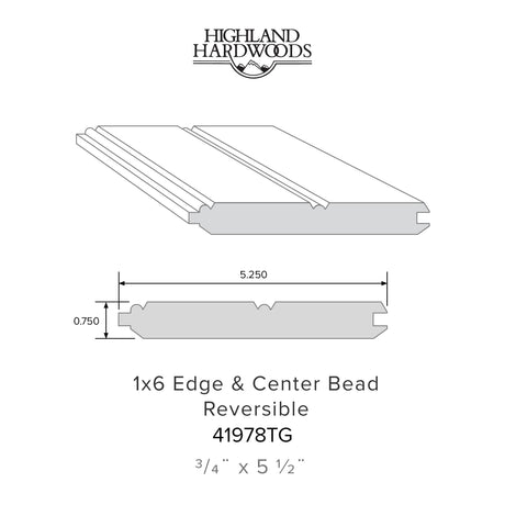 3/4" x 5-1/2" Primed Poplar reversible edge bead and center bead tongue and groove profile with factory-primed white finish for interior wall and ceiling applications.