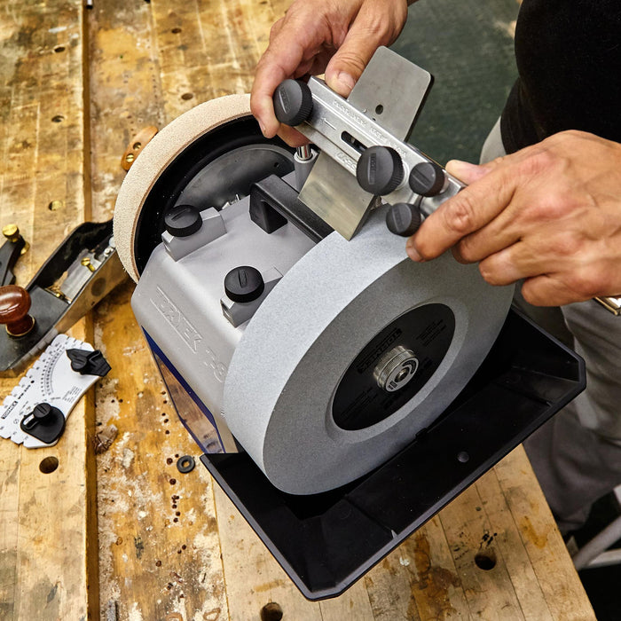 A Tormek sharpening machine.