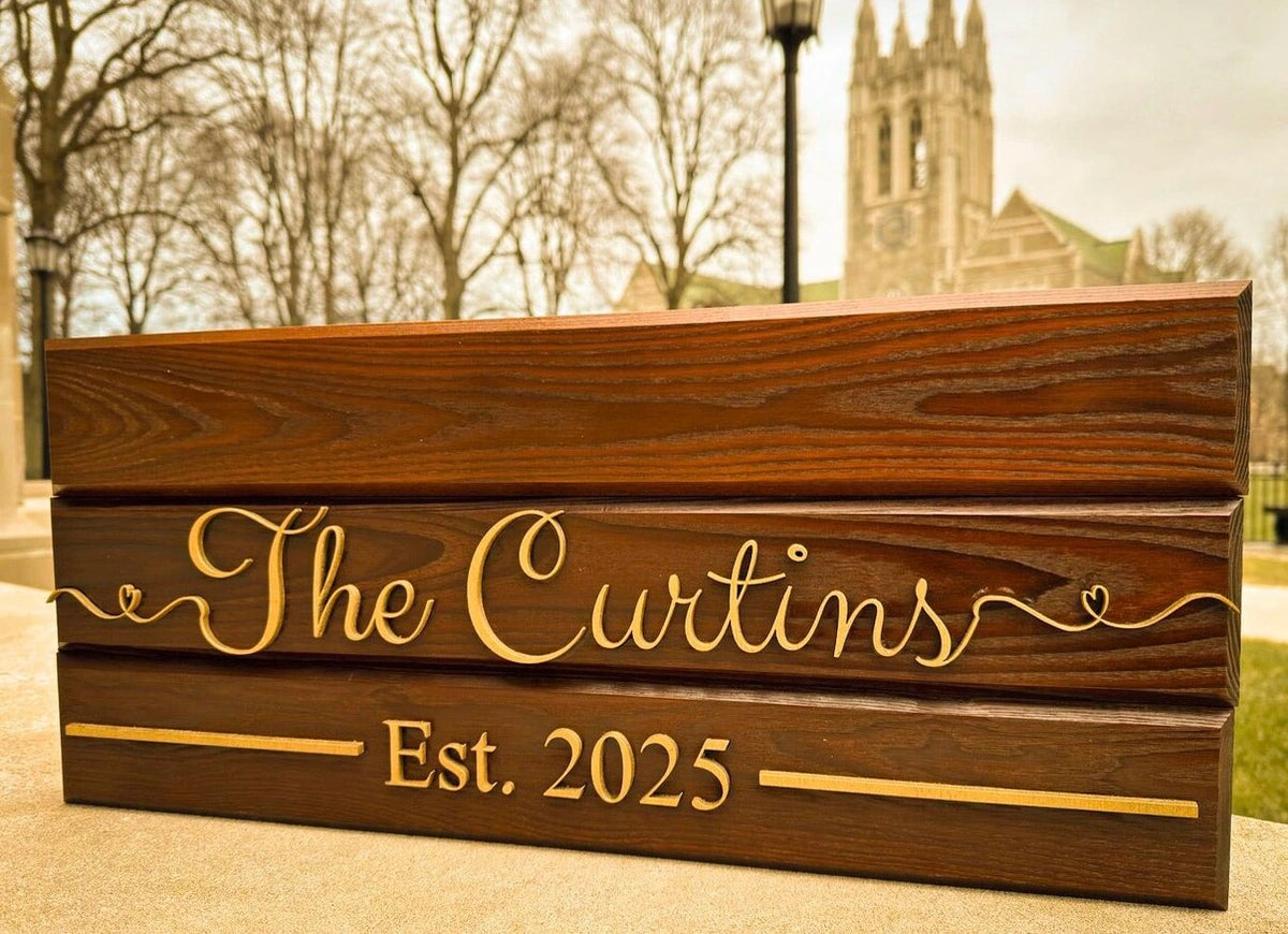 Wooden sign made from torrefied ash
