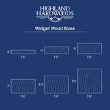 Highland Hardwoods Widget Wood sizes